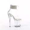 Pleaser - FLAMINGO824RS Sandale à bride à la cheville, Pole dance chaussures - Transparent Product image